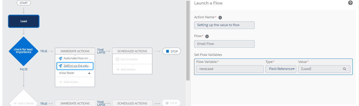 setting up the value of Flow variable