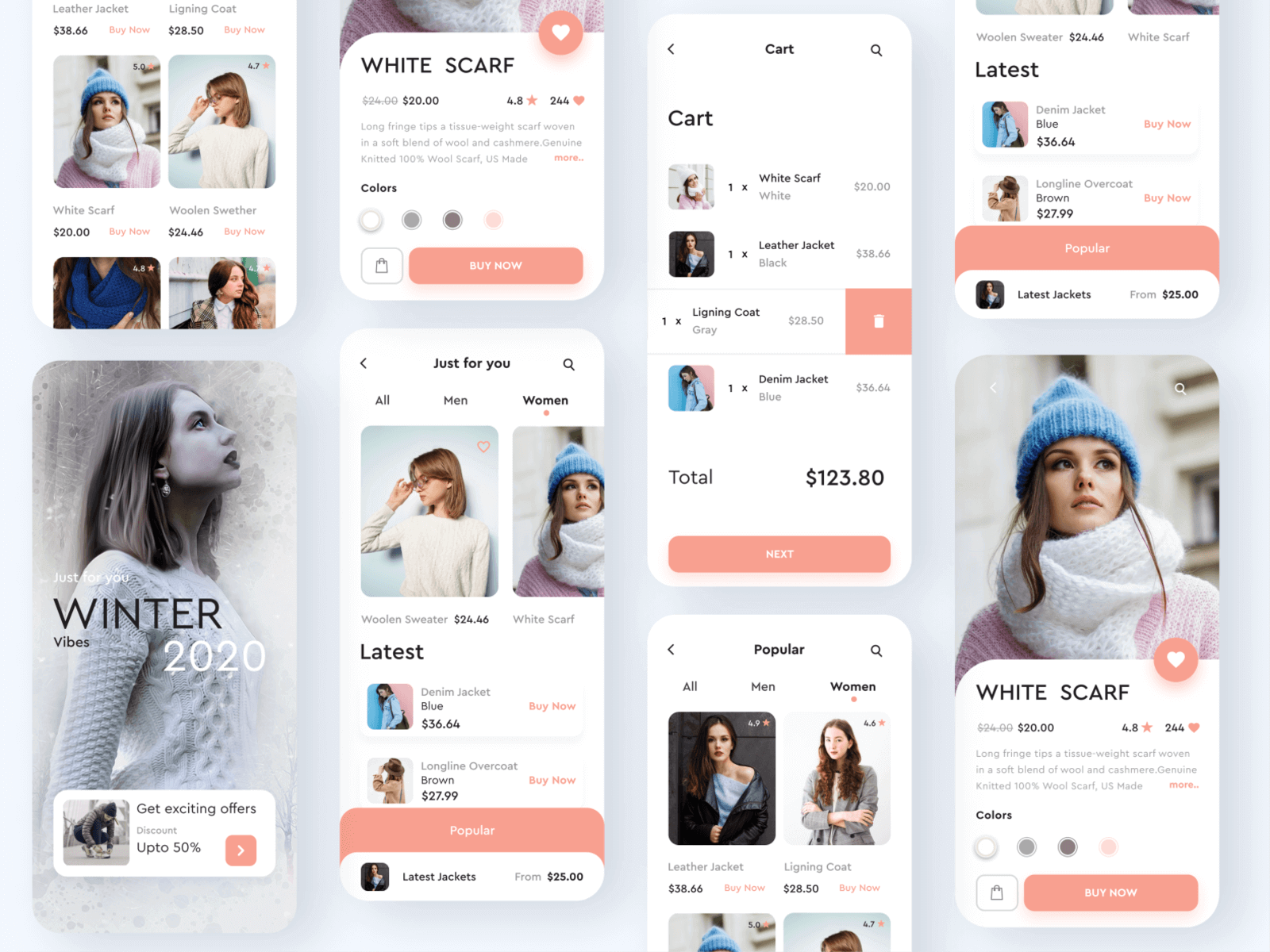 features in a fashion shopping mobile app