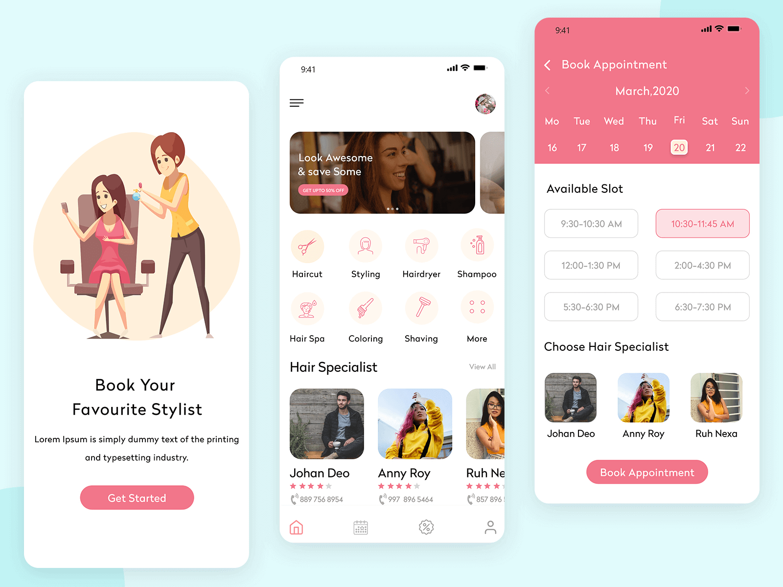 spa and hair styling app