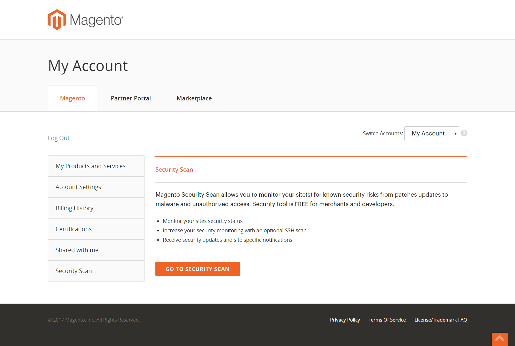 magento security scan feature