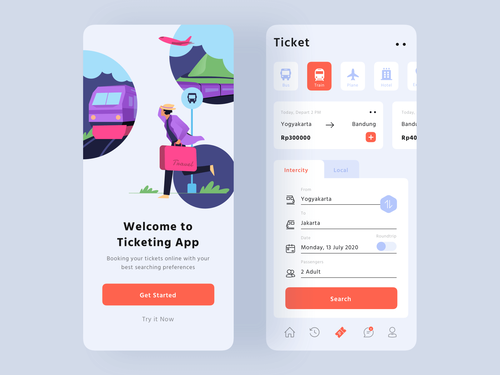 customer panel bus ticket booking app