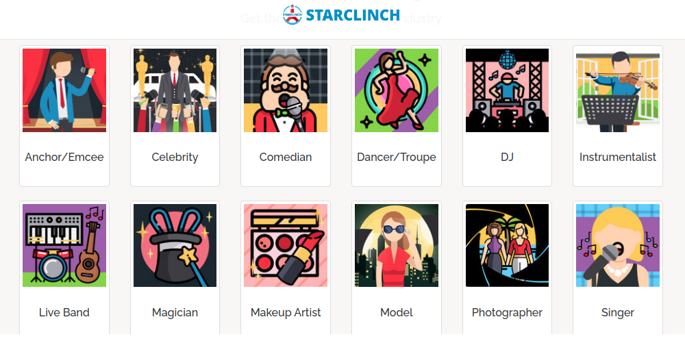 Starlinch artist booking mobile app