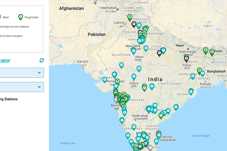 electronic vehicle charging station network in India