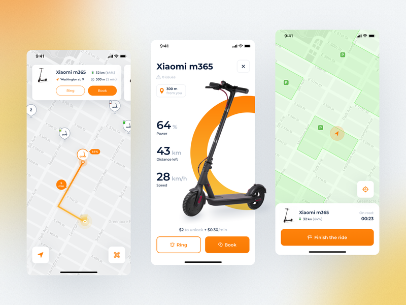 gps located ebike scooter sharing app
