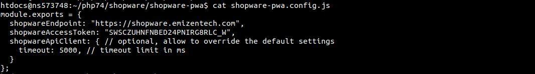 Shopware PWA root directory