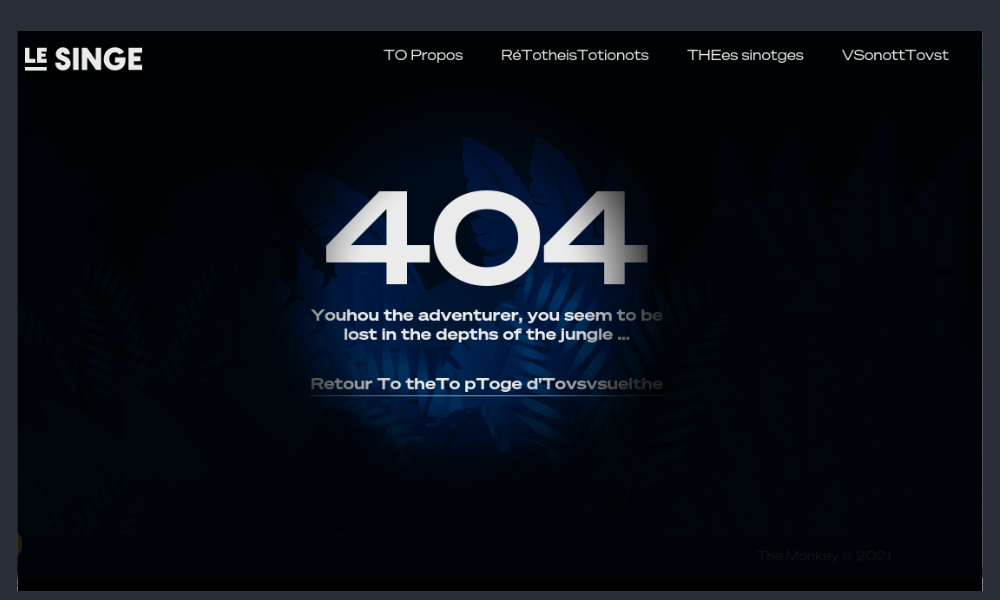 Le SINGE 404 page