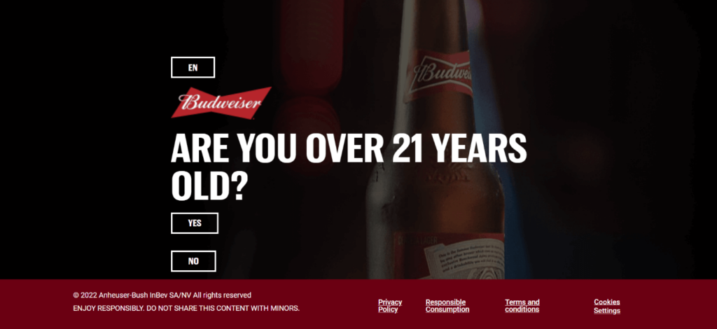 Age verification (Budweiser)