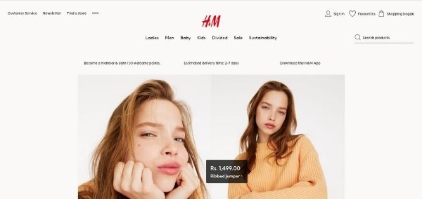 H&M's WEBSITE