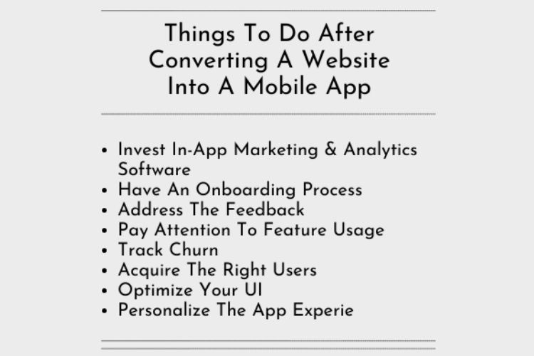 Things To Do After Converting A Website Into A Mobile App