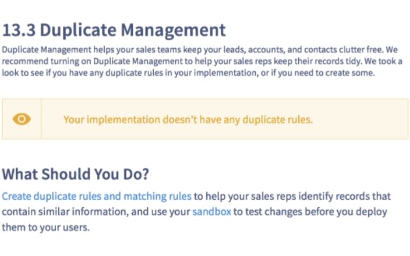 Duplicate management
