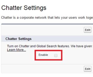 Disable the chatter settings