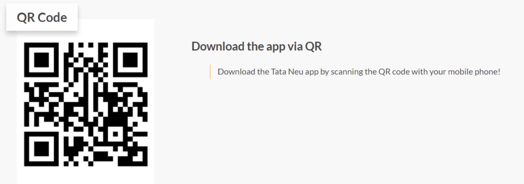 Download tata neu app with QR code