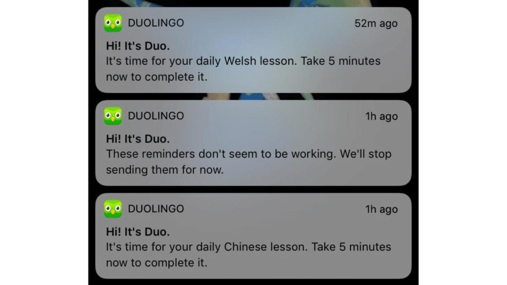Duolingo notification